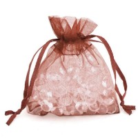 Dárkový sáček organza 15 x 23 cm - hnědá - 249664