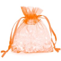 Dárkový sáček organza 15 x 23 cm - oranžová - 249663