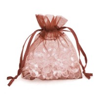 Dárkový sáček organza 12 x 17 cm - hnědá - 249845
