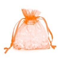 Dárkový sáček organza 12 x 17 cm - oranžová - 249844