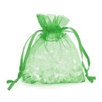 Dárkový sáček organza 12 x 17 cm - lahvově zelená - 249846