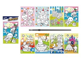 Malování vodou - kartonový list + štětec - mix 1 - 5300994