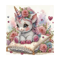 Diamantový obrázek - Jednorožec na polštáři - 23 x 30 cm - 2000641