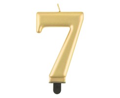 Dortová svíčka - číslice 7 - metalická zlatá - PF-SCZ7