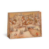 Vánoční dárková taška NATUR horizontální - 24,3 x 18,3 cm - 0844-0066