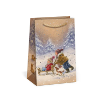 Vánoční dárková taška NATUR - 10 x 16 cm - 0814-0067