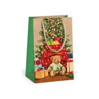 Vánoční dárková taška NATUR - 10 x 16 cm - 0814-0060