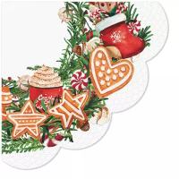 Vánoční ubrousky PAW R - Gingerbread Wreath - SDR238500