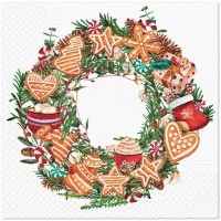 Vánoční ubrousky PAW L - Gingerbread Wreath - SDL238500