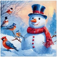 Vánoční ubrousky PAW L - Distinctive Snowman - SDL237800