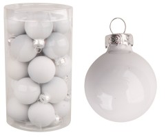 Sada skleněných baněk 3 cm - holubí šeď - 20 ks - 3583