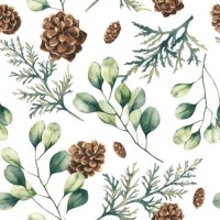 Vánoční ubrousky Daisy L - Eucalyptus with Cones - SD_GW_022601