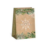 Vánoční dárková taška NATUR - 13 x 18 cm - 0824-0082