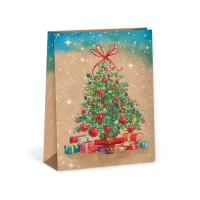 Vánoční dárková taška NATUR - 18,3 x 24,3 cm - 0844-0087