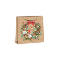 Vánoční dárková taška NATUR - 18 x 18 cm - 0825-0010