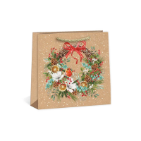 Vánoční dárková taška NATUR - 24 x 24 cm - 0845-0010
