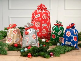 Vánoční dárkový sáček - Xmas Stickers - 25 x 40 cm - 100 ks