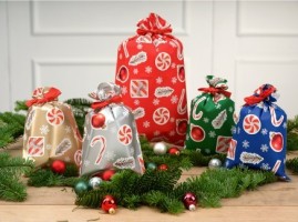Vánoční dárkový sáček - Xmas Stickers - 20 x 35 cm - 100 ks