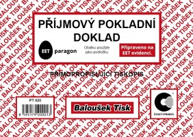 Přijmový pokladní doklad A6 propisovací - PT 020