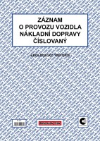 Záznam o provozu vozidla nákladní dopravy A4 číslovaný - ET 212