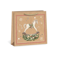 Vánoční dárková taška NATUR - 33 x 33 cm - 0855-0006