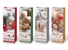 Vánoční dárková taška na víno T12 - 12 x 36 cm - 5252734