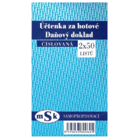 Účtenka za hotové číslovaná NCR - mSk 62