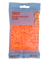 Zažehlovací korálky MIDI - neonové oranžové - 1000 ks - H207-38