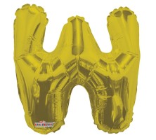 Fóliový balónek 35 cm - písmeno W - zlatý - K35091-14S