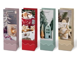 Vánoční dárková taška na víno T12 - 12 x 36 cm - 5251439