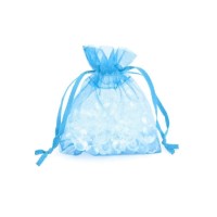 Dárkový sáček organza 7,5 x 10 cm - modrá - 249617