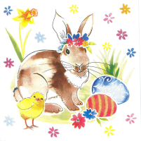 Velikonoční ubrousky TeTe L - Easter Friends - TL705000