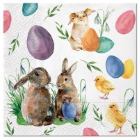 Velikonoční ubrousky PAW L - Bunnies with Chicken - SDL131600