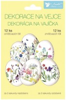 Smršťovací dekorace na vejce - jemné květy - 12 ks - 835