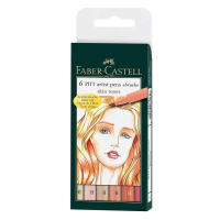 Popisovače Faber-Castell Pitt Artist Brush - odstíny pleti - 6 ks - 0074/1671620