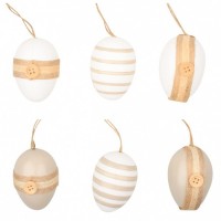 Plastová vajíčka na zavěšení - 6 cm - 6 ks - 9921