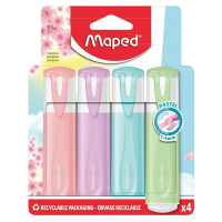 Zvýrazňovače MAPED Fluo'Peps Pastel - 4 ks - 0063/9742546