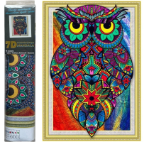 Diamantový obrázek 7D - Sova - 30 x 40 cm - 1006642