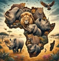Diamantový obrázek - Afrika - 30 x 40 cm - 2001761