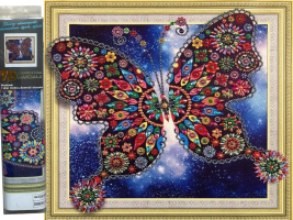 Diamantový obrázek 7D - Motýl - 30 x 40 cm - 1006662