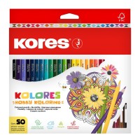 Trojhranné pastelky Kores KOLORES Mandalas - 50 ks - 93350