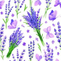 Ubrousky Daisy L - Lavender with Violet Butterflies - SD_OG_041101