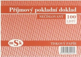 Přijmový pokladní doklad A6 nečíslovaný - mSk 48