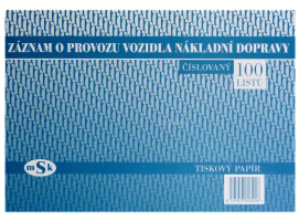 Záznam o provozu vozidla nákladní dopravy - mSk 320