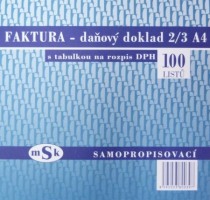 Faktura 2/3 A4 s tabulkou DPH propisovací - mSk 39
