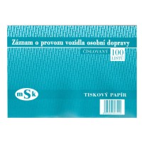Záznam o provozu vozidla osobní dopravy A5 - mSk 322