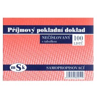Příjmový pokladní doklad A6 s tabulkou NCR -  mSk 51