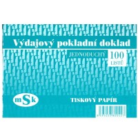Výdajový pokladní doklad jednoduchý A6 - mSk 42