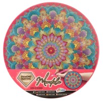 Diamantový obrázek na plátně 30 cm - Mandala růžová