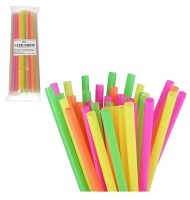 Znovupoužitelná plastová brčka NEON - 50 ks - 24,5 cm